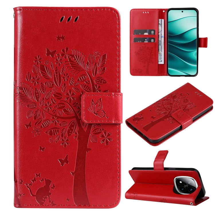 Tree & Cat Embossed Pattern Flip Leather Phone Case, For Redmi A5 4G 173.3mm, For Redmi Note 14S 4G / Note 13 Pro 4G, For Redmi K80 / K80 Pro, For Redmi Note 14 4G Global 163.25mm, For Redmi Note 14 5G, For Redmi Note 14 Pro / 14 Pro+ 5G               ...
