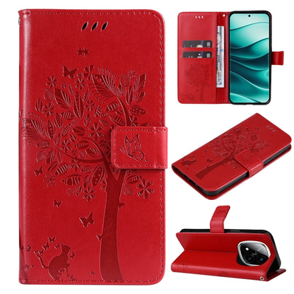 Tree & Cat Embossed Pattern Flip Leather Phone Case, For Redmi A5 4G 173.3mm, For Redmi Note 14S 4G / Note 13 Pro 4G, For Redmi K80 / K80 Pro, For Redmi Note 14 4G Global 163.25mm, For Redmi Note 14 5G, For Redmi Note 14 Pro / 14 Pro+ 5G               ...