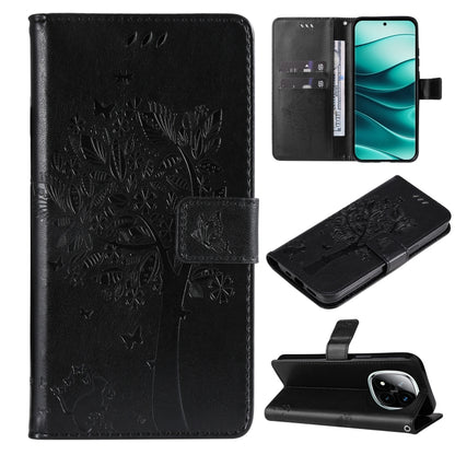 Tree & Cat Embossed Pattern Flip Leather Phone Case, For Redmi A5 4G 173.3mm, For Redmi Note 14S 4G / Note 13 Pro 4G, For Redmi K80 / K80 Pro, For Redmi Note 14 4G Global 163.25mm, For Redmi Note 14 5G, For Redmi Note 14 Pro / 14 Pro+ 5G               ...
