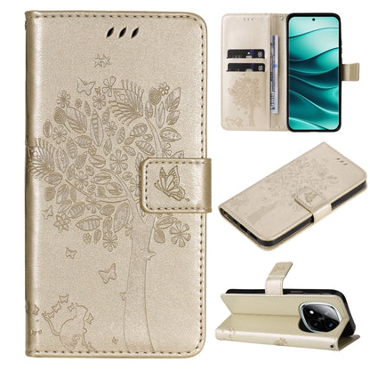 Tree & Cat Embossed Pattern Flip Leather Phone Case, For Redmi A5 4G 173.3mm, For Redmi Note 14S 4G / Note 13 Pro 4G, For Redmi K80 / K80 Pro, For Redmi Note 14 4G Global 163.25mm, For Redmi Note 14 5G, For Redmi Note 14 Pro / 14 Pro+ 5G               ...