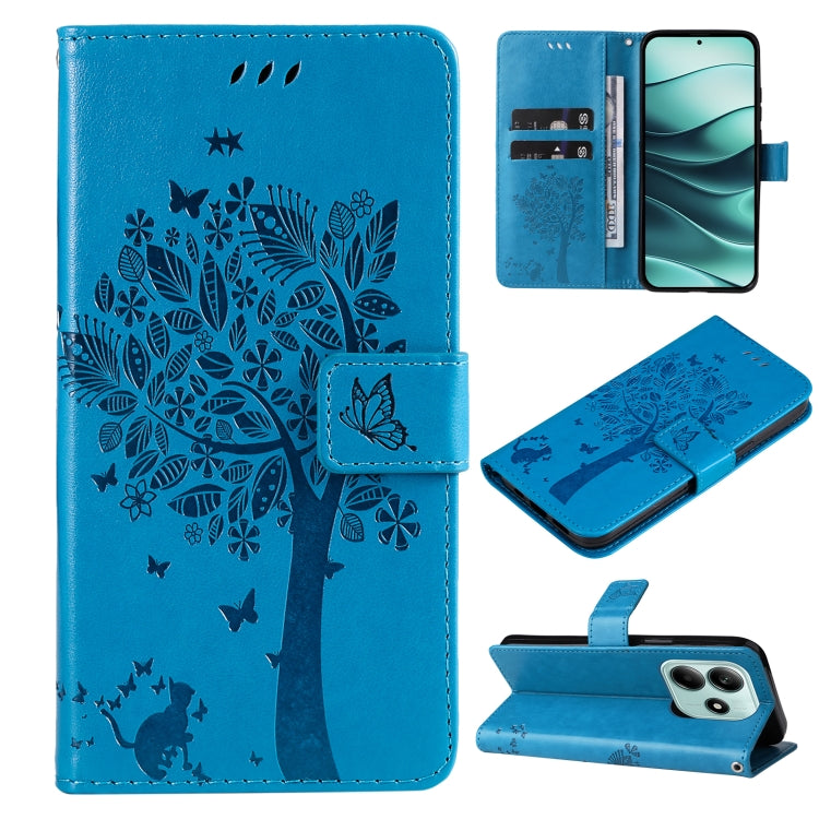 Tree & Cat Embossed Pattern Flip Leather Phone Case, For Redmi A5 4G 173.3mm, For Redmi Note 14S 4G / Note 13 Pro 4G, For Redmi K80 / K80 Pro, For Redmi Note 14 4G Global 163.25mm, For Redmi Note 14 5G, For Redmi Note 14 Pro / 14 Pro+ 5G               ...