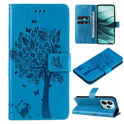 Tree & Cat Embossed Pattern Flip Leather Phone Case, For Redmi A5 4G 173.3mm, For Redmi Note 14S 4G / Note 13 Pro 4G, For Redmi K80 / K80 Pro, For Redmi Note 14 4G Global 163.25mm, For Redmi Note 14 5G, For Redmi Note 14 Pro / 14 Pro+ 5G               ...