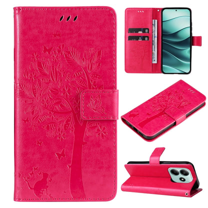 Tree & Cat Embossed Pattern Flip Leather Phone Case, For Redmi A5 4G 173.3mm, For Redmi Note 14S 4G / Note 13 Pro 4G, For Redmi K80 / K80 Pro, For Redmi Note 14 4G Global 163.25mm, For Redmi Note 14 5G, For Redmi Note 14 Pro / 14 Pro+ 5G               ...