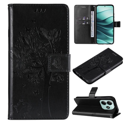 Tree & Cat Embossed Pattern Flip Leather Phone Case, For Redmi A5 4G 173.3mm, For Redmi Note 14S 4G / Note 13 Pro 4G, For Redmi K80 / K80 Pro, For Redmi Note 14 4G Global 163.25mm, For Redmi Note 14 5G, For Redmi Note 14 Pro / 14 Pro+ 5G               ...