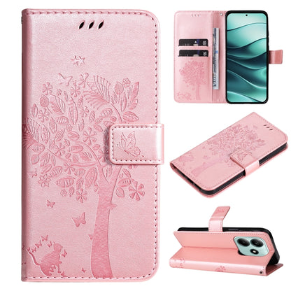 Tree & Cat Embossed Pattern Flip Leather Phone Case, For Redmi A5 4G 173.3mm, For Redmi Note 14S 4G / Note 13 Pro 4G, For Redmi K80 / K80 Pro, For Redmi Note 14 4G Global 163.25mm, For Redmi Note 14 5G, For Redmi Note 14 Pro / 14 Pro+ 5G               ...