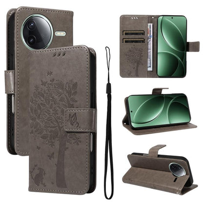 Tree & Cat Embossed Pattern Flip Leather Phone Case, For Redmi A5 4G 173.3mm, For Redmi Note 14S 4G / Note 13 Pro 4G, For Redmi K80 / K80 Pro, For Redmi Note 14 4G Global 163.25mm, For Redmi Note 14 5G, For Redmi Note 14 Pro / 14 Pro+ 5G               ...