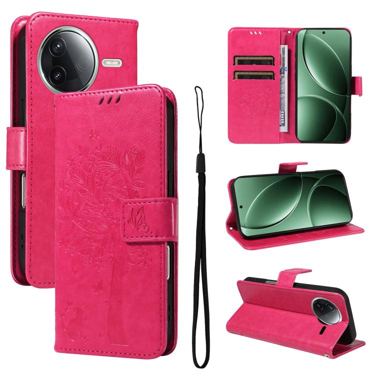Tree & Cat Embossed Pattern Flip Leather Phone Case, For Redmi A5 4G 173.3mm, For Redmi Note 14S 4G / Note 13 Pro 4G, For Redmi K80 / K80 Pro, For Redmi Note 14 4G Global 163.25mm, For Redmi Note 14 5G, For Redmi Note 14 Pro / 14 Pro+ 5G               ...