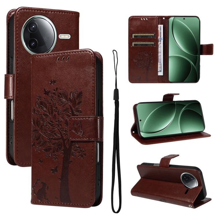 Tree & Cat Embossed Pattern Flip Leather Phone Case, For Redmi A5 4G 173.3mm, For Redmi Note 14S 4G / Note 13 Pro 4G, For Redmi K80 / K80 Pro, For Redmi Note 14 4G Global 163.25mm, For Redmi Note 14 5G, For Redmi Note 14 Pro / 14 Pro+ 5G               ...