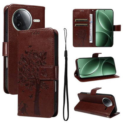 Tree & Cat Embossed Pattern Flip Leather Phone Case, For Redmi A5 4G 173.3mm, For Redmi Note 14S 4G / Note 13 Pro 4G, For Redmi K80 / K80 Pro, For Redmi Note 14 4G Global 163.25mm, For Redmi Note 14 5G, For Redmi Note 14 Pro / 14 Pro+ 5G               ...