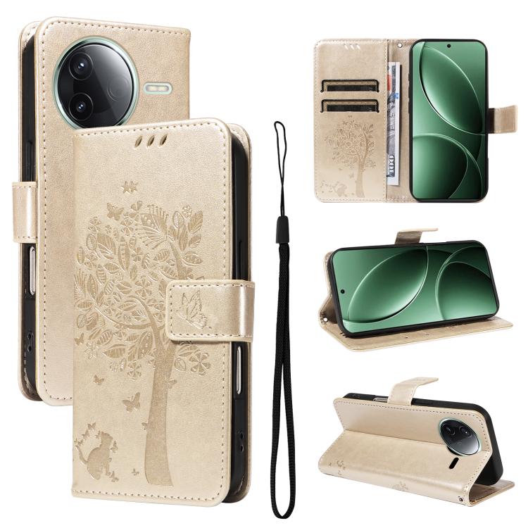 Tree & Cat Embossed Pattern Flip Leather Phone Case, For Redmi A5 4G 173.3mm, For Redmi Note 14S 4G / Note 13 Pro 4G, For Redmi K80 / K80 Pro, For Redmi Note 14 4G Global 163.25mm, For Redmi Note 14 5G, For Redmi Note 14 Pro / 14 Pro+ 5G               ...