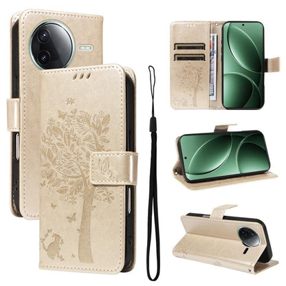 Tree & Cat Embossed Pattern Flip Leather Phone Case, For Redmi A5 4G 173.3mm, For Redmi Note 14S 4G / Note 13 Pro 4G, For Redmi K80 / K80 Pro, For Redmi Note 14 4G Global 163.25mm, For Redmi Note 14 5G, For Redmi Note 14 Pro / 14 Pro+ 5G               ...