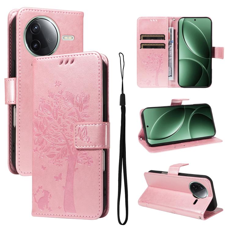 Tree & Cat Embossed Pattern Flip Leather Phone Case, For Redmi A5 4G 173.3mm, For Redmi Note 14S 4G / Note 13 Pro 4G, For Redmi K80 / K80 Pro, For Redmi Note 14 4G Global 163.25mm, For Redmi Note 14 5G, For Redmi Note 14 Pro / 14 Pro+ 5G               ...