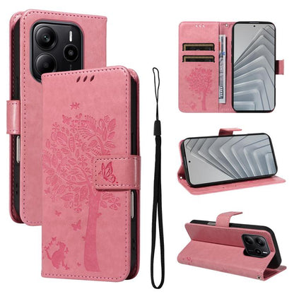 Tree & Cat Embossed Pattern Flip Leather Phone Case, For Redmi A5 4G 173.3mm, For Redmi Note 14S 4G / Note 13 Pro 4G, For Redmi K80 / K80 Pro, For Redmi Note 14 4G Global 163.25mm, For Redmi Note 14 5G, For Redmi Note 14 Pro / 14 Pro+ 5G               ...
