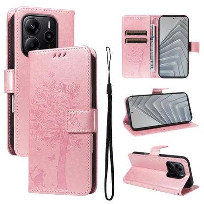 Tree & Cat Embossed Pattern Flip Leather Phone Case, For Redmi A5 4G 173.3mm, For Redmi Note 14S 4G / Note 13 Pro 4G, For Redmi K80 / K80 Pro, For Redmi Note 14 4G Global 163.25mm, For Redmi Note 14 5G, For Redmi Note 14 Pro / 14 Pro+ 5G               ...