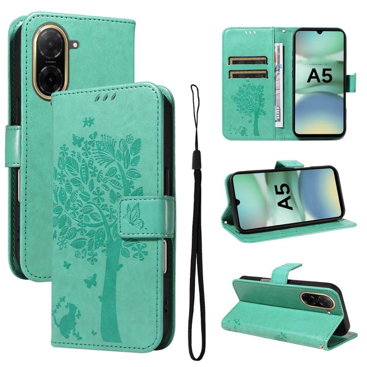 Tree & Cat Embossed Pattern Flip Leather Phone Case, For Redmi A5 4G 173.3mm, For Redmi Note 14S 4G / Note 13 Pro 4G, For Redmi K80 / K80 Pro, For Redmi Note 14 4G Global 163.25mm, For Redmi Note 14 5G, For Redmi Note 14 Pro / 14 Pro+ 5G               ...