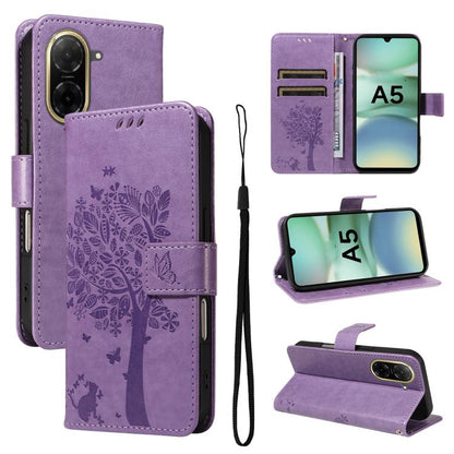 Tree & Cat Embossed Pattern Flip Leather Phone Case, For Redmi A5 4G 173.3mm, For Redmi Note 14S 4G / Note 13 Pro 4G, For Redmi K80 / K80 Pro, For Redmi Note 14 4G Global 163.25mm, For Redmi Note 14 5G, For Redmi Note 14 Pro / 14 Pro+ 5G               ...