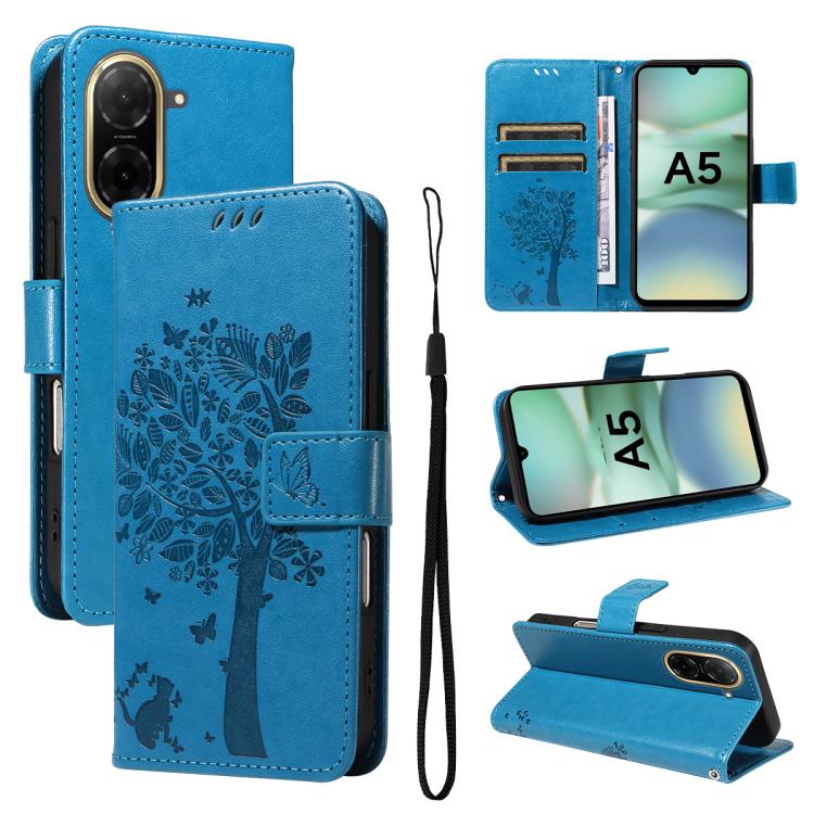 Tree & Cat Embossed Pattern Flip Leather Phone Case, For Redmi A5 4G 173.3mm, For Redmi Note 14S 4G / Note 13 Pro 4G, For Redmi K80 / K80 Pro, For Redmi Note 14 4G Global 163.25mm, For Redmi Note 14 5G, For Redmi Note 14 Pro / 14 Pro+ 5G               ...