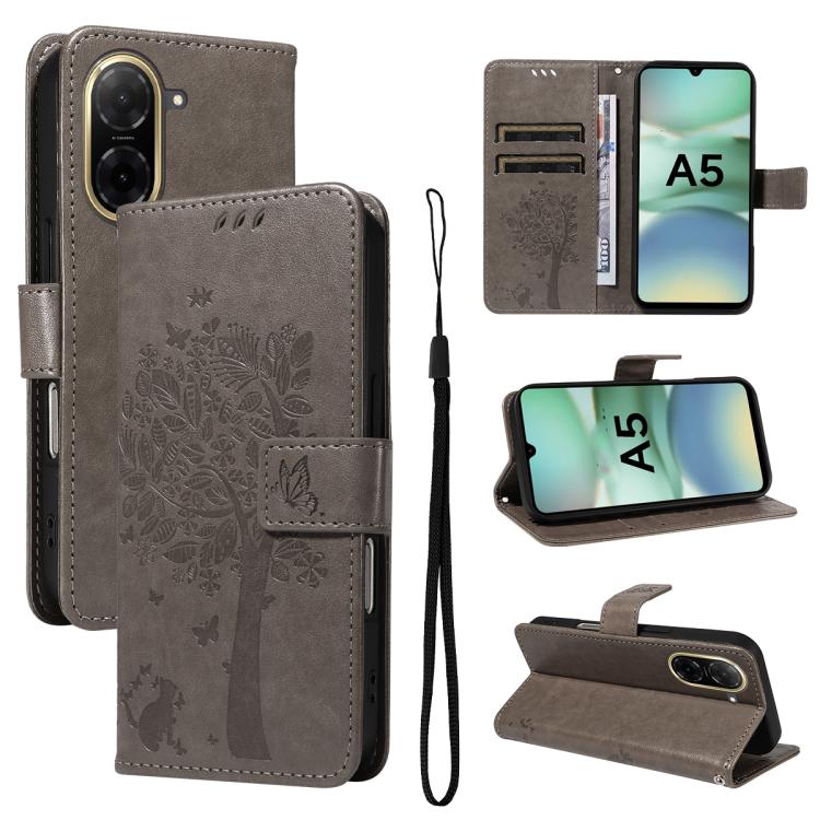 Tree & Cat Embossed Pattern Flip Leather Phone Case, For Redmi A5 4G 173.3mm, For Redmi Note 14S 4G / Note 13 Pro 4G, For Redmi K80 / K80 Pro, For Redmi Note 14 4G Global 163.25mm, For Redmi Note 14 5G, For Redmi Note 14 Pro / 14 Pro+ 5G               ...