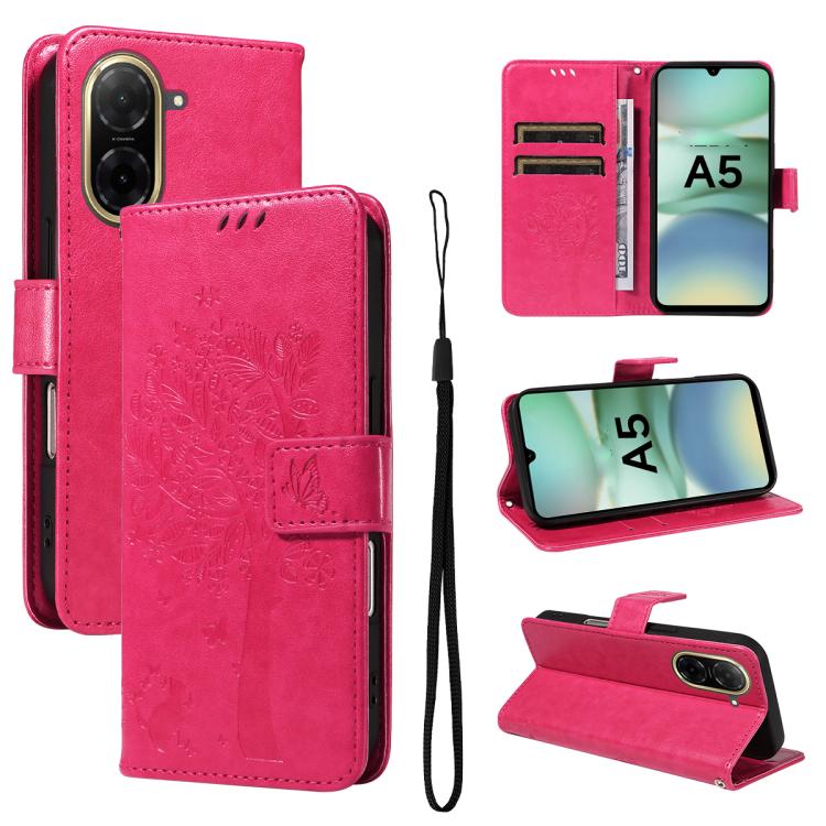Tree & Cat Embossed Pattern Flip Leather Phone Case, For Redmi A5 4G 173.3mm, For Redmi Note 14S 4G / Note 13 Pro 4G, For Redmi K80 / K80 Pro, For Redmi Note 14 4G Global 163.25mm, For Redmi Note 14 5G, For Redmi Note 14 Pro / 14 Pro+ 5G               ...