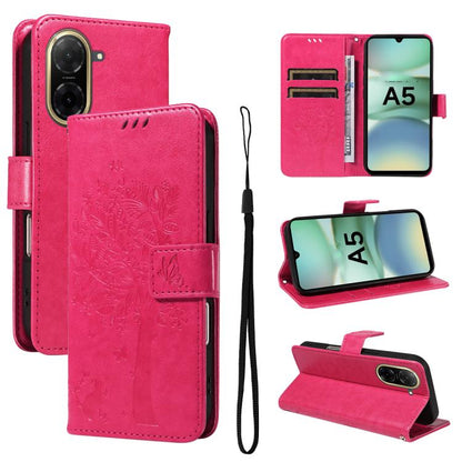 Tree & Cat Embossed Pattern Flip Leather Phone Case, For Redmi A5 4G 173.3mm, For Redmi Note 14S 4G / Note 13 Pro 4G, For Redmi K80 / K80 Pro, For Redmi Note 14 4G Global 163.25mm, For Redmi Note 14 5G, For Redmi Note 14 Pro / 14 Pro+ 5G               ...