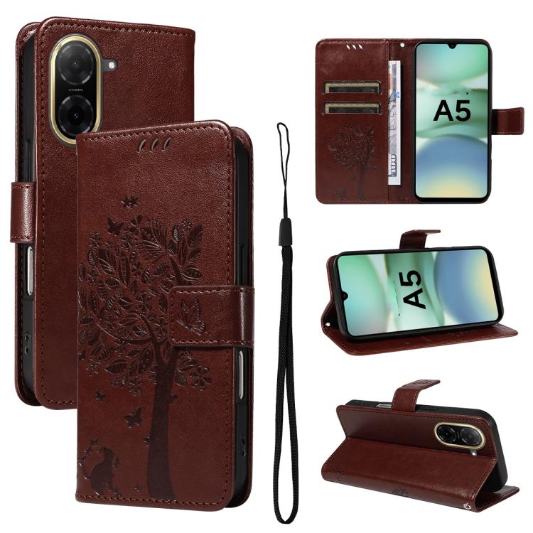 Tree & Cat Embossed Pattern Flip Leather Phone Case, For Redmi A5 4G 173.3mm, For Redmi Note 14S 4G / Note 13 Pro 4G, For Redmi K80 / K80 Pro, For Redmi Note 14 4G Global 163.25mm, For Redmi Note 14 5G, For Redmi Note 14 Pro / 14 Pro+ 5G               ...