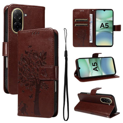 Tree & Cat Embossed Pattern Flip Leather Phone Case, For Redmi A5 4G 173.3mm, For Redmi Note 14S 4G / Note 13 Pro 4G, For Redmi K80 / K80 Pro, For Redmi Note 14 4G Global 163.25mm, For Redmi Note 14 5G, For Redmi Note 14 Pro / 14 Pro+ 5G               ...