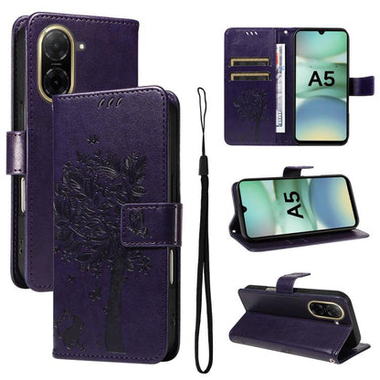 Tree & Cat Embossed Pattern Flip Leather Phone Case, For Redmi A5 4G 173.3mm, For Redmi Note 14S 4G / Note 13 Pro 4G, For Redmi K80 / K80 Pro, For Redmi Note 14 4G Global 163.25mm, For Redmi Note 14 5G, For Redmi Note 14 Pro / 14 Pro+ 5G               ...