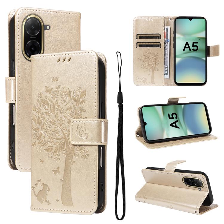 Tree & Cat Embossed Pattern Flip Leather Phone Case, For Redmi A5 4G 173.3mm, For Redmi Note 14S 4G / Note 13 Pro 4G, For Redmi K80 / K80 Pro, For Redmi Note 14 4G Global 163.25mm, For Redmi Note 14 5G, For Redmi Note 14 Pro / 14 Pro+ 5G               ...