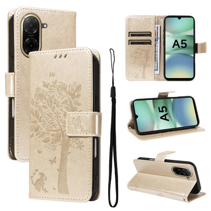Tree & Cat Embossed Pattern Flip Leather Phone Case, For Redmi A5 4G 173.3mm, For Redmi Note 14S 4G / Note 13 Pro 4G, For Redmi K80 / K80 Pro, For Redmi Note 14 4G Global 163.25mm, For Redmi Note 14 5G, For Redmi Note 14 Pro / 14 Pro+ 5G               ...