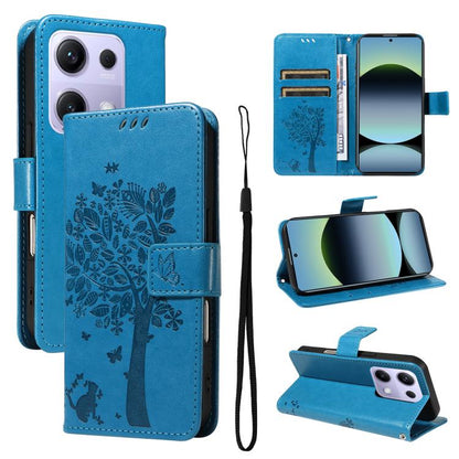 Tree & Cat Embossed Pattern Flip Leather Phone Case, For Redmi A5 4G 173.3mm, For Redmi Note 14S 4G / Note 13 Pro 4G, For Redmi K80 / K80 Pro, For Redmi Note 14 4G Global 163.25mm, For Redmi Note 14 5G, For Redmi Note 14 Pro / 14 Pro+ 5G               ...