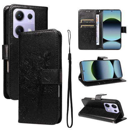 Tree & Cat Embossed Pattern Flip Leather Phone Case, For Redmi A5 4G 173.3mm, For Redmi Note 14S 4G / Note 13 Pro 4G, For Redmi K80 / K80 Pro, For Redmi Note 14 4G Global 163.25mm, For Redmi Note 14 5G, For Redmi Note 14 Pro / 14 Pro+ 5G               ...