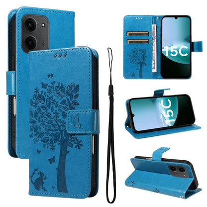 Tree & Cat Embossed Pattern Flip Leather Phone Case, For Redmi 15C 5G / 4G Global 171mm, For Redmi A5 4G 173.3mm, For Redmi Note 14S 4G / Note 13 Pro 4G, For Redmi K80 / K80 Pro, For Redmi Note 14 4G Global 163.25mm, For Redmi Note 14 5G               ...