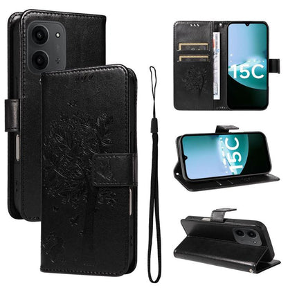 Tree & Cat Embossed Pattern Flip Leather Phone Case, For Redmi 15C 5G / 4G Global 171mm, For Redmi A5 4G 173.3mm, For Redmi Note 14S 4G / Note 13 Pro 4G, For Redmi K80 / K80 Pro, For Redmi Note 14 4G Global 163.25mm, For Redmi Note 14 5G               ...