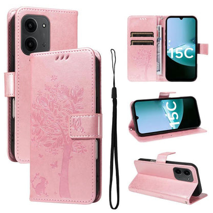 Tree & Cat Embossed Pattern Flip Leather Phone Case, For Redmi 15C 5G / 4G Global 171mm, For Redmi A5 4G 173.3mm, For Redmi Note 14S 4G / Note 13 Pro 4G, For Redmi K80 / K80 Pro, For Redmi Note 14 4G Global 163.25mm, For Redmi Note 14 5G               ...