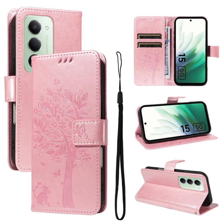 Tree & Cat Embossed Pattern Flip Leather Phone Case, For Redmi Turbo 5 Max 5G, For Redmi Turbo 5 5G / Poco X8 Pro 5G, For Redmi K90 Pro Max/Poco F8 Ultra, For Redmi K90 / Poco F8 Pro, For Redmi 15C 5G / 4G EU 173mm                                      ...