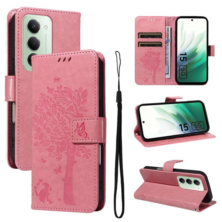 Tree & Cat Embossed Pattern Flip Leather Phone Case, For Redmi Turbo 5 Max 5G, For Redmi Turbo 5 5G / Poco X8 Pro 5G, For Redmi K90 Pro Max/Poco F8 Ultra, For Redmi K90 / Poco F8 Pro, For Redmi 15C 5G / 4G EU 173mm                                      ...