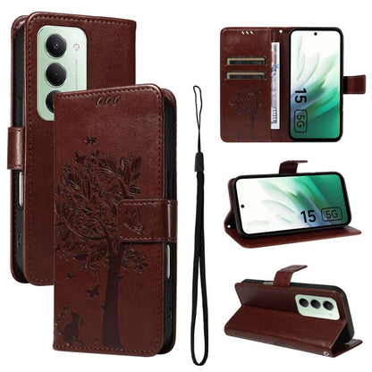 Tree & Cat Embossed Pattern Flip Leather Phone Case, For Redmi Turbo 5 Max 5G, For Redmi Turbo 5 5G / Poco X8 Pro 5G, For Redmi K90 Pro Max/Poco F8 Ultra, For Redmi K90 / Poco F8 Pro, For Redmi 15C 5G / 4G EU 173mm                                      ...