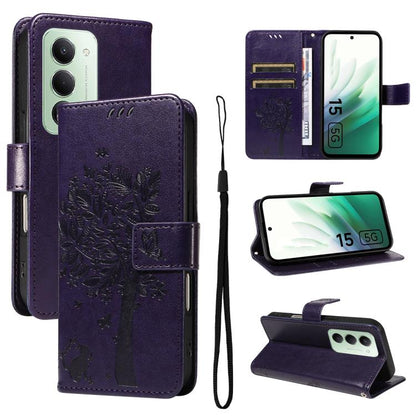 Tree & Cat Embossed Pattern Flip Leather Phone Case, For Redmi Turbo 5 Max 5G, For Redmi Turbo 5 5G / Poco X8 Pro 5G, For Redmi K90 Pro Max/Poco F8 Ultra, For Redmi K90 / Poco F8 Pro, For Redmi 15C 5G / 4G EU 173mm                                      ...
