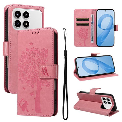 Tree & Cat Embossed Pattern Flip Leather Phone Case, For Redmi Turbo 5 Max 5G, For Redmi Turbo 5 5G / Poco X8 Pro 5G, For Redmi K90 Pro Max/Poco F8 Ultra, For Redmi K90 / Poco F8 Pro, For Redmi 15C 5G / 4G EU 173mm                                      ...