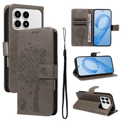 Tree & Cat Embossed Pattern Flip Leather Phone Case, For Redmi Turbo 5 Max 5G, For Redmi Turbo 5 5G / Poco X8 Pro 5G, For Redmi K90 Pro Max/Poco F8 Ultra, For Redmi K90 / Poco F8 Pro, For Redmi 15C 5G / 4G EU 173mm                                      ...