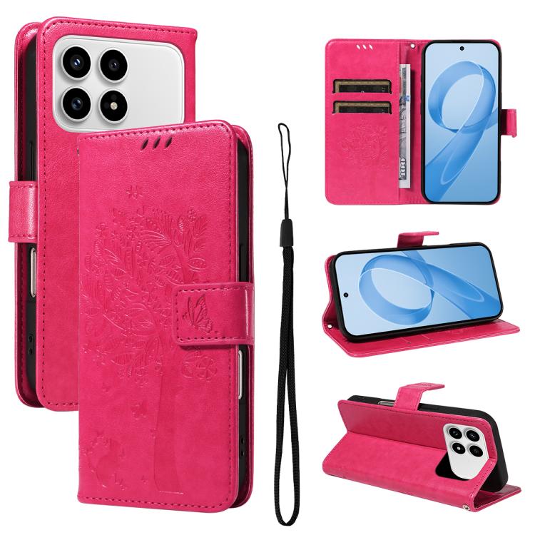 Tree & Cat Embossed Pattern Flip Leather Phone Case, For Redmi Turbo 5 Max 5G, For Redmi Turbo 5 5G / Poco X8 Pro 5G, For Redmi K90 Pro Max/Poco F8 Ultra, For Redmi K90 / Poco F8 Pro, For Redmi 15C 5G / 4G EU 173mm                                      ...