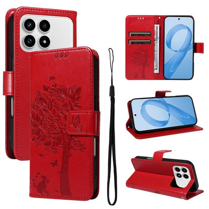 Tree & Cat Embossed Pattern Flip Leather Phone Case, For Redmi Turbo 5 Max 5G, For Redmi Turbo 5 5G / Poco X8 Pro 5G, For Redmi K90 Pro Max/Poco F8 Ultra, For Redmi K90 / Poco F8 Pro, For Redmi 15C 5G / 4G EU 173mm                                      ...