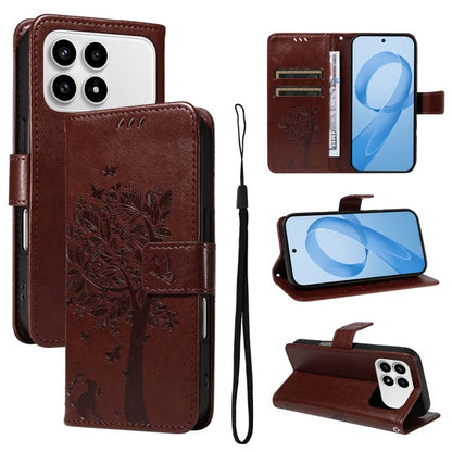 Tree & Cat Embossed Pattern Flip Leather Phone Case, For Redmi Turbo 5 Max 5G, For Redmi Turbo 5 5G / Poco X8 Pro 5G, For Redmi K90 Pro Max/Poco F8 Ultra, For Redmi K90 / Poco F8 Pro, For Redmi 15C 5G / 4G EU 173mm                                      ...