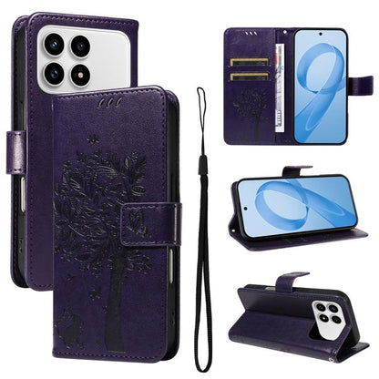 Tree & Cat Embossed Pattern Flip Leather Phone Case, For Redmi Turbo 5 Max 5G, For Redmi Turbo 5 5G / Poco X8 Pro 5G, For Redmi K90 Pro Max/Poco F8 Ultra, For Redmi K90 / Poco F8 Pro, For Redmi 15C 5G / 4G EU 173mm                                      ...