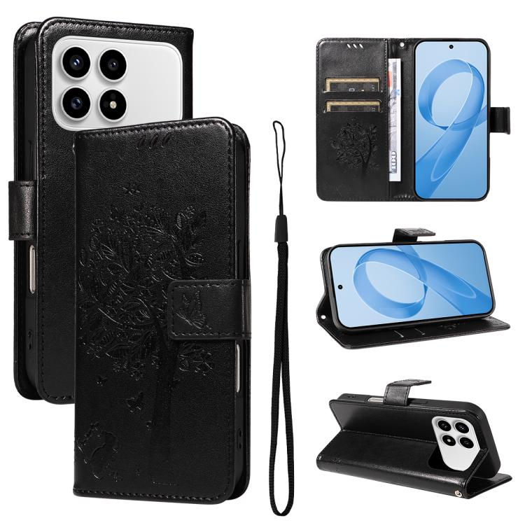 Tree & Cat Embossed Pattern Flip Leather Phone Case, For Redmi Turbo 5 Max 5G, For Redmi Turbo 5 5G / Poco X8 Pro 5G, For Redmi K90 Pro Max/Poco F8 Ultra, For Redmi K90 / Poco F8 Pro, For Redmi 15C 5G / 4G EU 173mm                                      ...