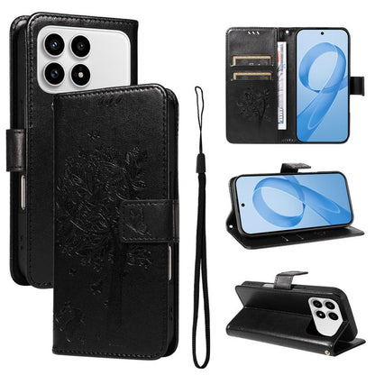 Tree & Cat Embossed Pattern Flip Leather Phone Case, For Redmi Turbo 5 Max 5G, For Redmi Turbo 5 5G / Poco X8 Pro 5G, For Redmi K90 Pro Max/Poco F8 Ultra, For Redmi K90 / Poco F8 Pro, For Redmi 15C 5G / 4G EU 173mm                                      ...