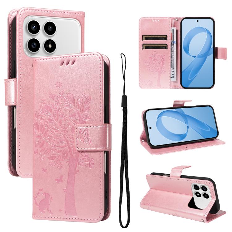 Tree & Cat Embossed Pattern Flip Leather Phone Case, For Redmi Turbo 5 Max 5G, For Redmi Turbo 5 5G / Poco X8 Pro 5G, For Redmi K90 Pro Max/Poco F8 Ultra, For Redmi K90 / Poco F8 Pro, For Redmi 15C 5G / 4G EU 173mm                                      ...