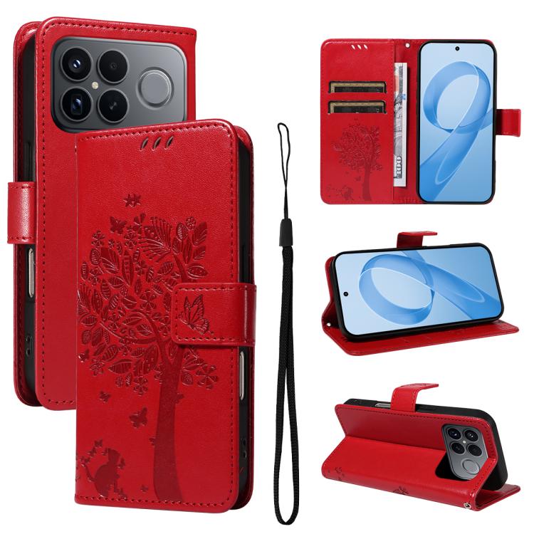 Tree & Cat Embossed Pattern Flip Leather Phone Case, For Redmi Turbo 5 Max 5G, For Redmi Turbo 5 5G / Poco X8 Pro 5G, For Redmi K90 Pro Max/Poco F8 Ultra, For Redmi K90 / Poco F8 Pro, For Redmi 15C 5G / 4G EU 173mm                                      ...