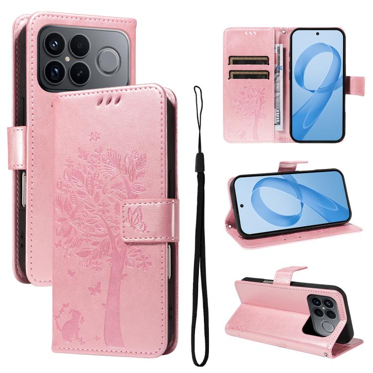 Tree & Cat Embossed Pattern Flip Leather Phone Case, For Redmi Turbo 5 Max 5G, For Redmi Turbo 5 5G / Poco X8 Pro 5G, For Redmi K90 Pro Max/Poco F8 Ultra, For Redmi K90 / Poco F8 Pro, For Redmi 15C 5G / 4G EU 173mm                                      ...