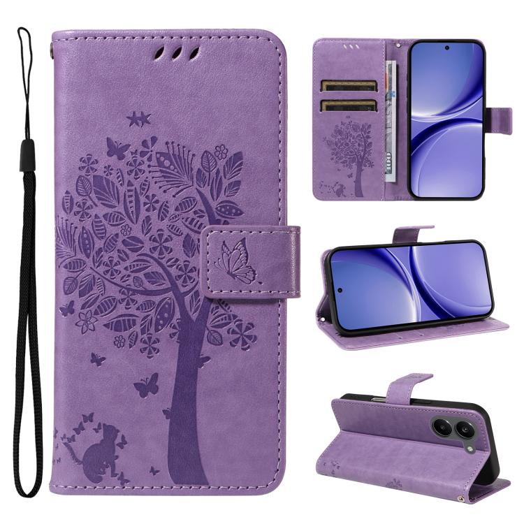 Tree & Cat Embossed Pattern Flip Leather Phone Case, For Redmi Turbo 5 Max 5G, For Redmi Turbo 5 5G / Poco X8 Pro 5G, For Redmi K90 Pro Max/Poco F8 Ultra, For Redmi K90 / Poco F8 Pro, For Redmi 15C 5G / 4G EU 173mm                                      ...